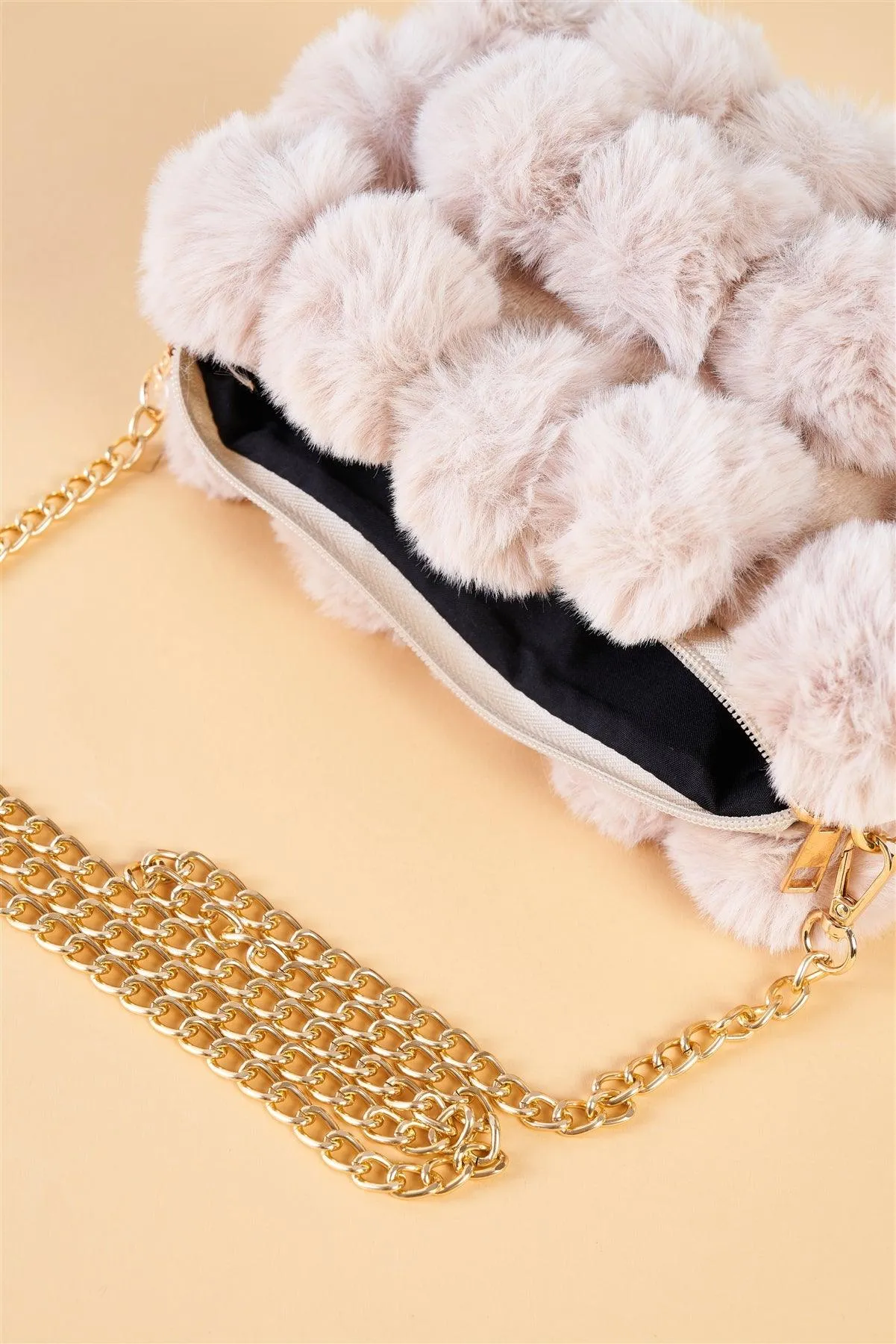 Super Soft Ivory Faux Fur Cushion Crossbody Bag /1 Bags