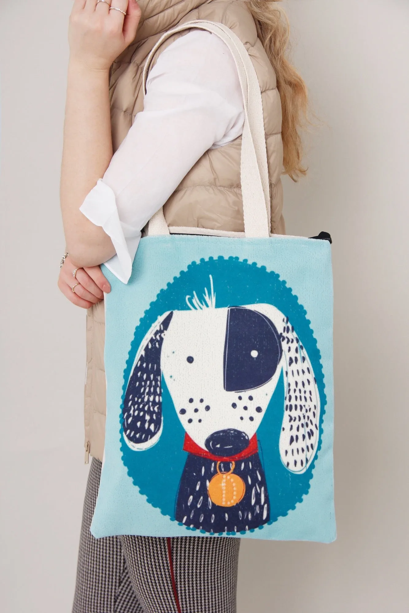 Tote Bag - Blue Dog Print