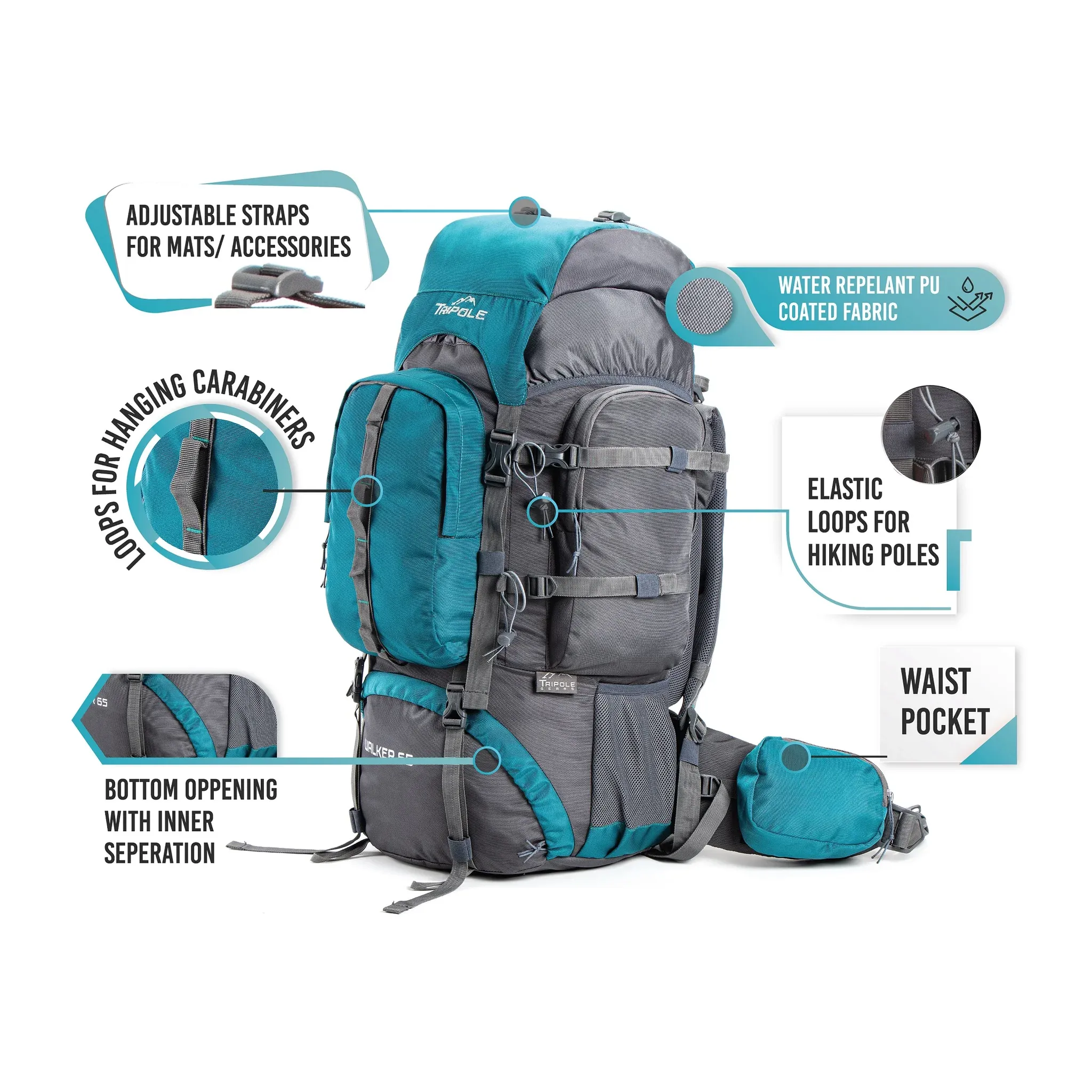 Tripole Walker 55 Litre - Trekking and Backpacking