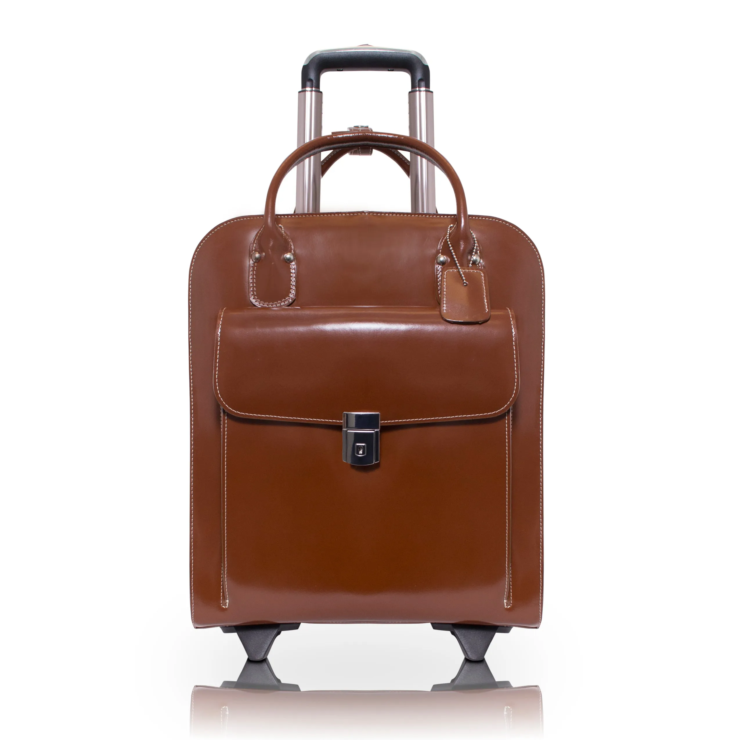 UPTOWN | 15” Leather Vertical Wheeled Laptop Briefcase