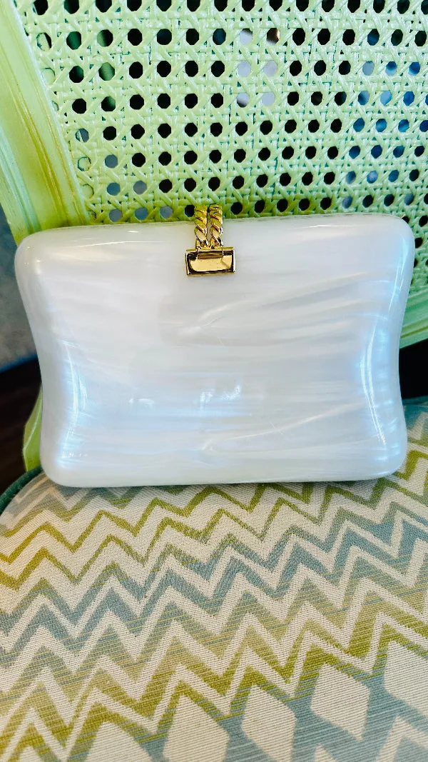 Vintage Lucite Pearl Marbolized Purse