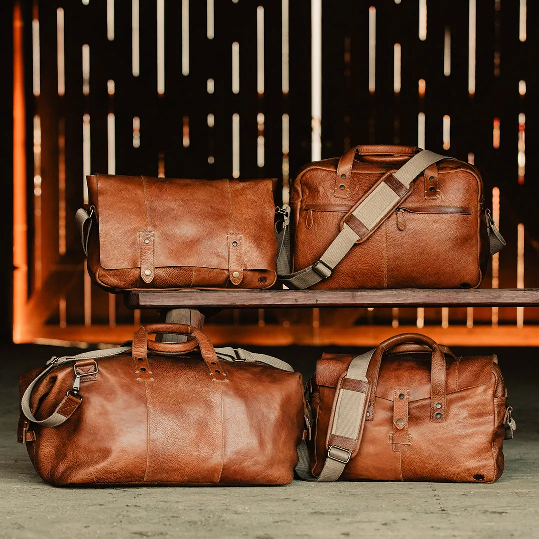 Walker Leather Pilot Bag | Rustic Tan