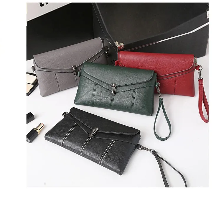 women vintage leather clutches crossbody shoulder messenger bags handbags