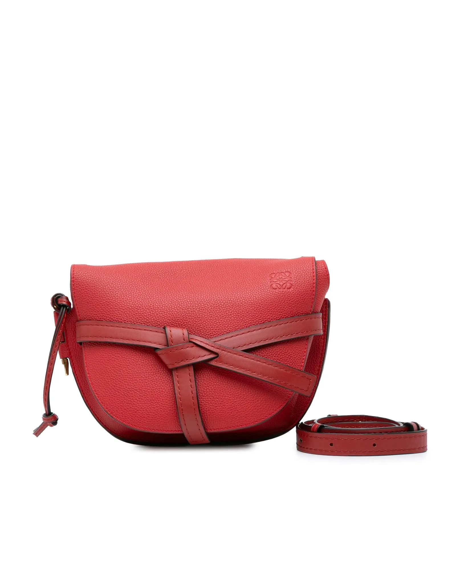 Woven Leather Small Gate Crossbody Bag with Adjustable Strap