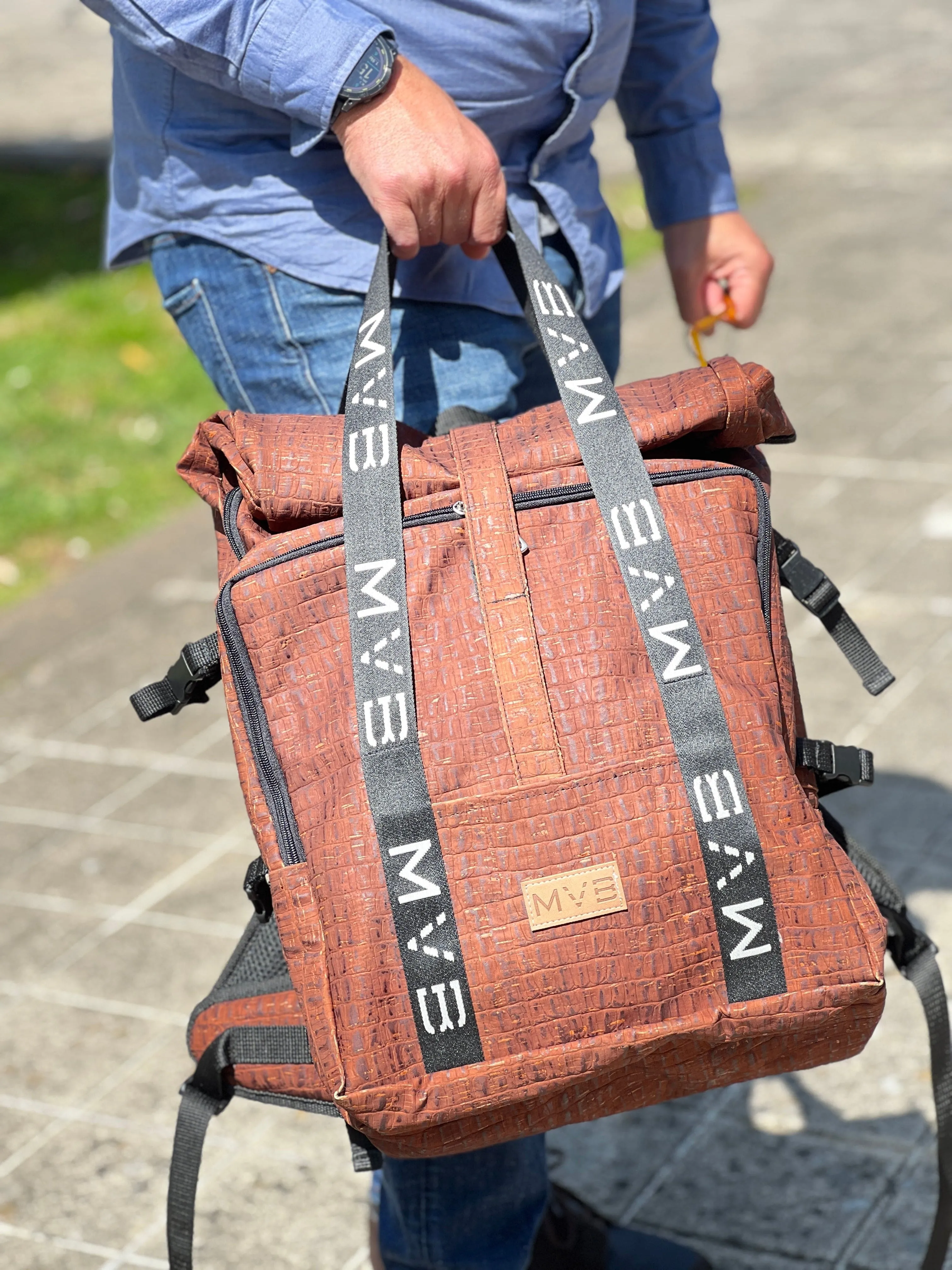 Xplorer Cork Vegan Travel  Backpack | Croco Brown