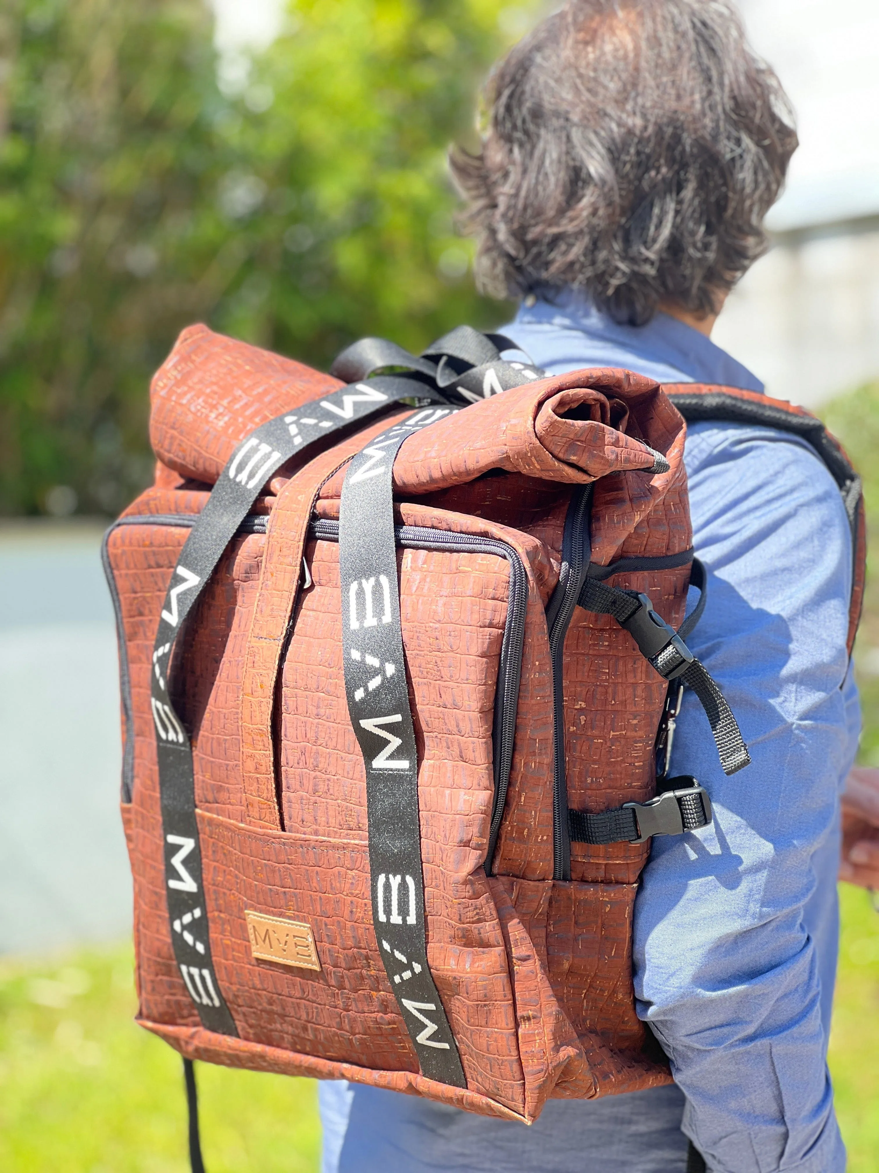 Xplorer Cork Vegan Travel  Backpack | Croco Brown